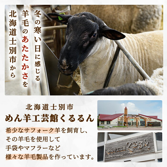 【ふるさと納税】北海道士別 羊毛使用！ サフォーク 手つむぎ手編み帽子(1個) ニット帽 帽子 ぼうし 毛糸 羊 羊毛 ウール 手あみ アウトドア 防寒 受注生産 【士別市めん羊工芸館くるるん】 サムネイル3