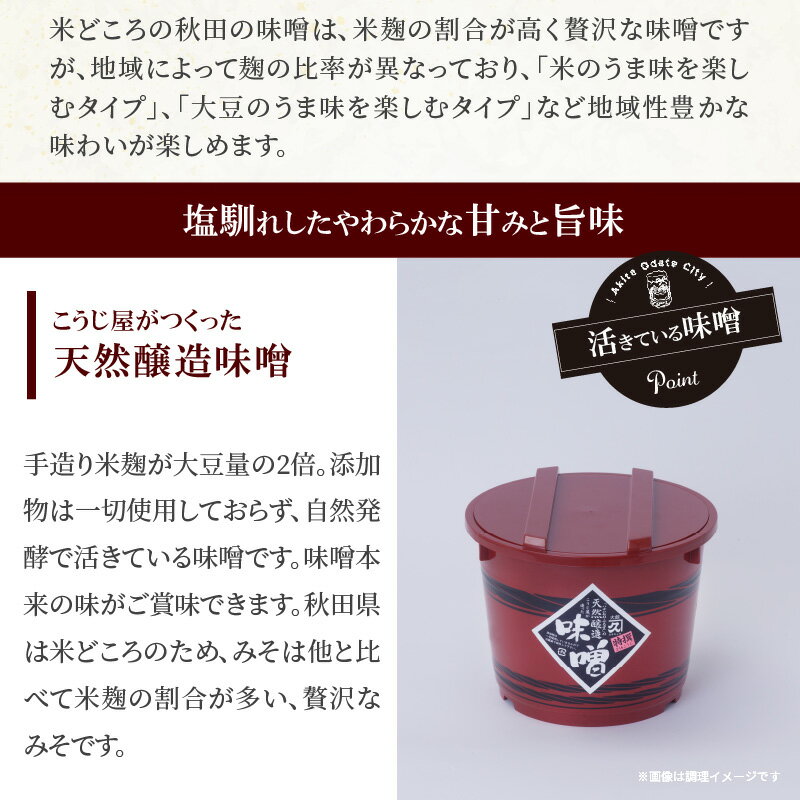 【ふるさと納税】ふるさと秋田の手前みそ(特選)　特選味噌「朱樽」2.6kg 調味料 発酵食品 料理 隠し味 佐々木こうじ店 【60P4007】 サムネイル3