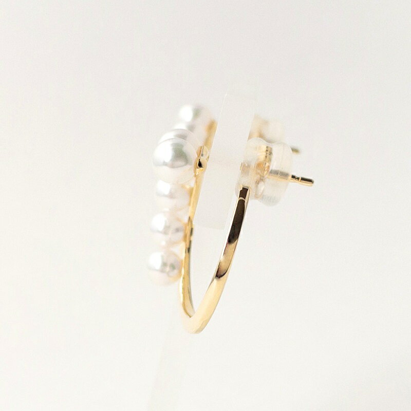 【ふるさと納税】＜ 甲府ジュエリー ＞ ピアス アコヤ 真珠 レディース アクセサリー パール K18 イエローゴールド サークル ギフト プレゼント 贈り物 ラッピング ケース付 鑑別書付 保証書付 k001-330 サムネイル3