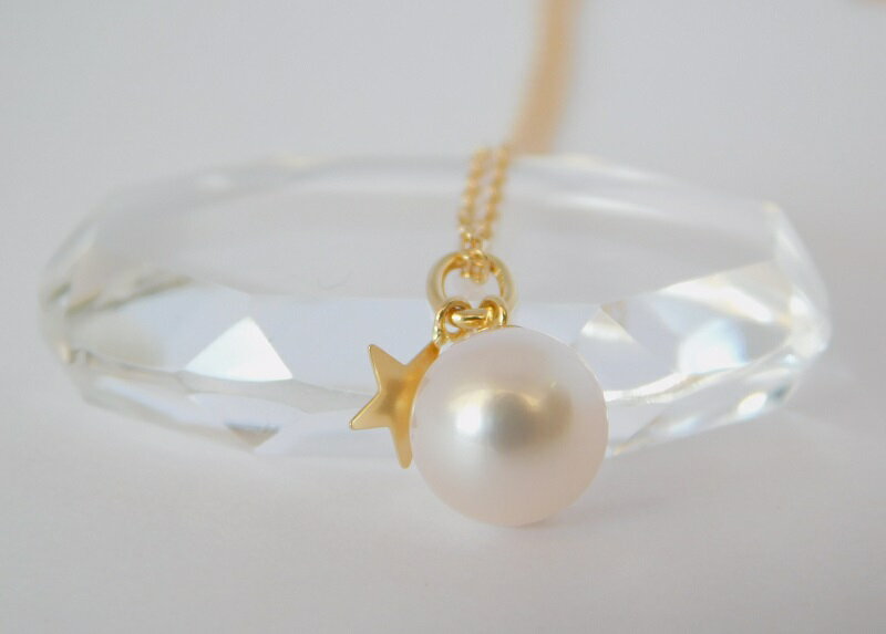 【ふるさと納税】＜ 甲府ジュエリー ＞ ネックレス 真珠 アコヤ真珠 ペンダント パール レディース ジュエリー アクセサリー 星 K18 イエローゴールド ギフト プレゼント 誕生日 贈り物 ラッピング ケース付 鑑別書付 保証書付 k001-440 サムネイル2