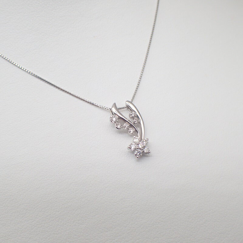 【ふるさと納税】＜ 甲府ジュエリー ＞ ネックレス ペンダント レディース K18 ホワイトゴールド ジュエリー アクセサリー ダイヤモンド トータル0.40ct 天然 チェーン 45cm 2WAY ジュエリーケース付 鑑別書付 保証書付 k125-014 サムネイル2