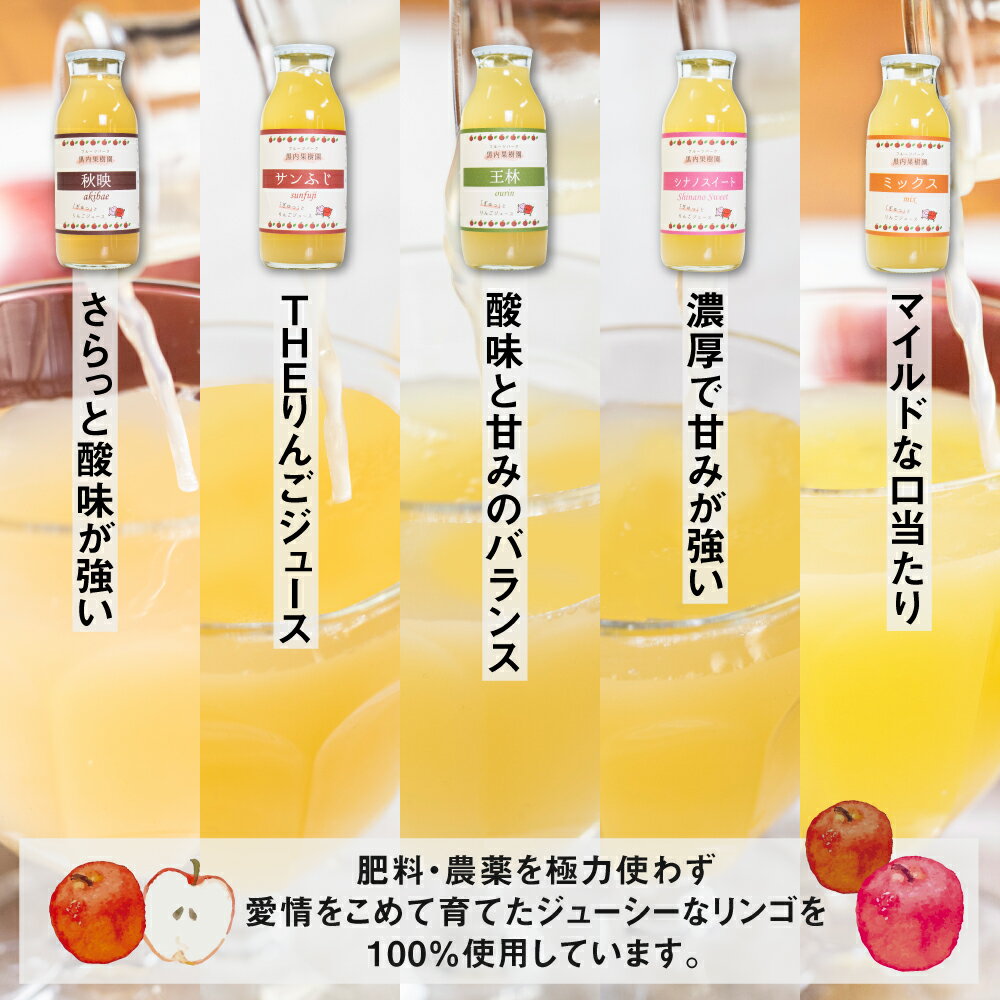【ふるさと納税】ぎゅっとりんごジュース　5種10本 飲み比べ 化粧箱入り 100%飛騨リンゴ 濃縮 リンゴジュース アップルジュース 黒内果樹園 ギフト 熨斗掛け ジュース ギフト 詰め合わせ 無添加 贈答 プレゼント 100% りんご リンゴ 国産りんご ストレート [Q1867] 16000円 サムネイル3