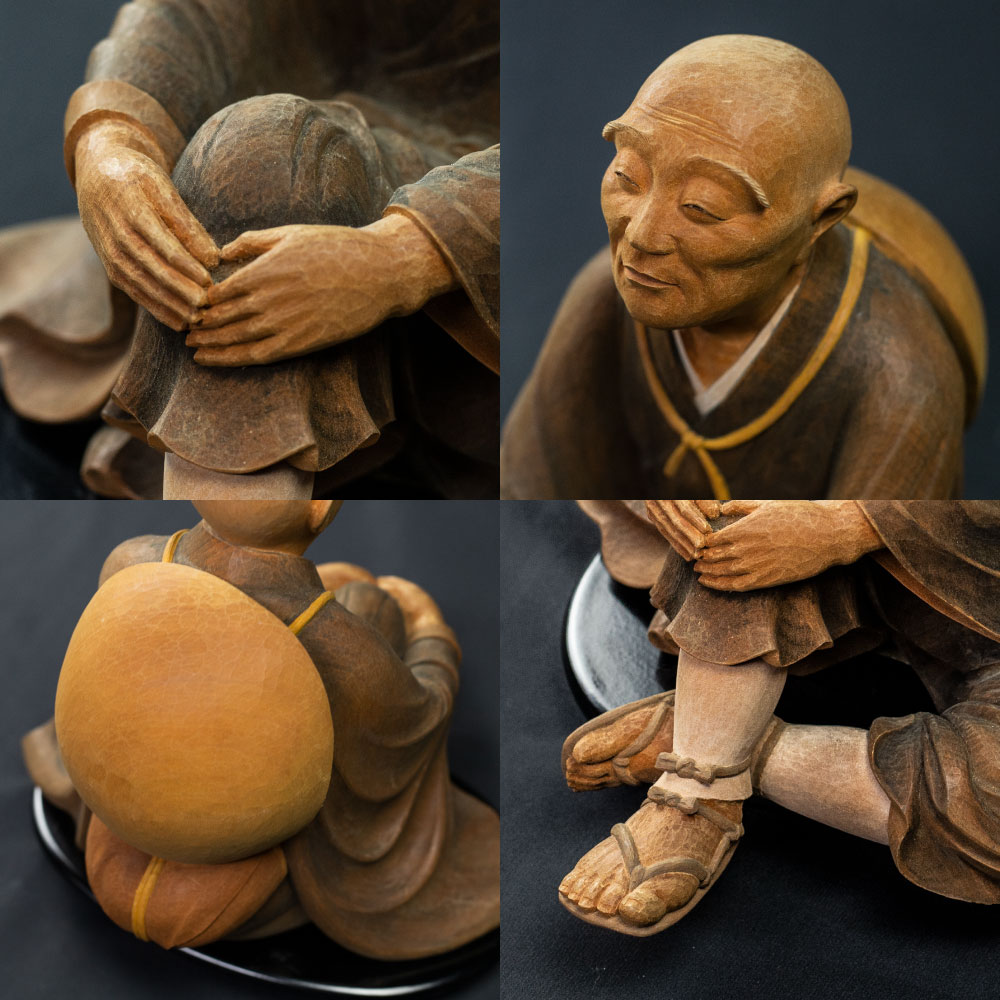 【ふるさと納税】一木造り彫刻 西行法師像 伝統工芸 工芸品 木彫り 彫刻 木製 職人 像 置物[Q699] 1344000円 サムネイル3