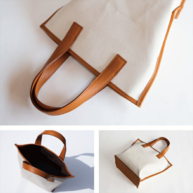 【ふるさと納税】【トートバッグ】帆布 富士金梅 本革 ハンドバッグ キャンバス 【ak-54hp】（EE0590-SJ-V）【G1294565】 サムネイル2