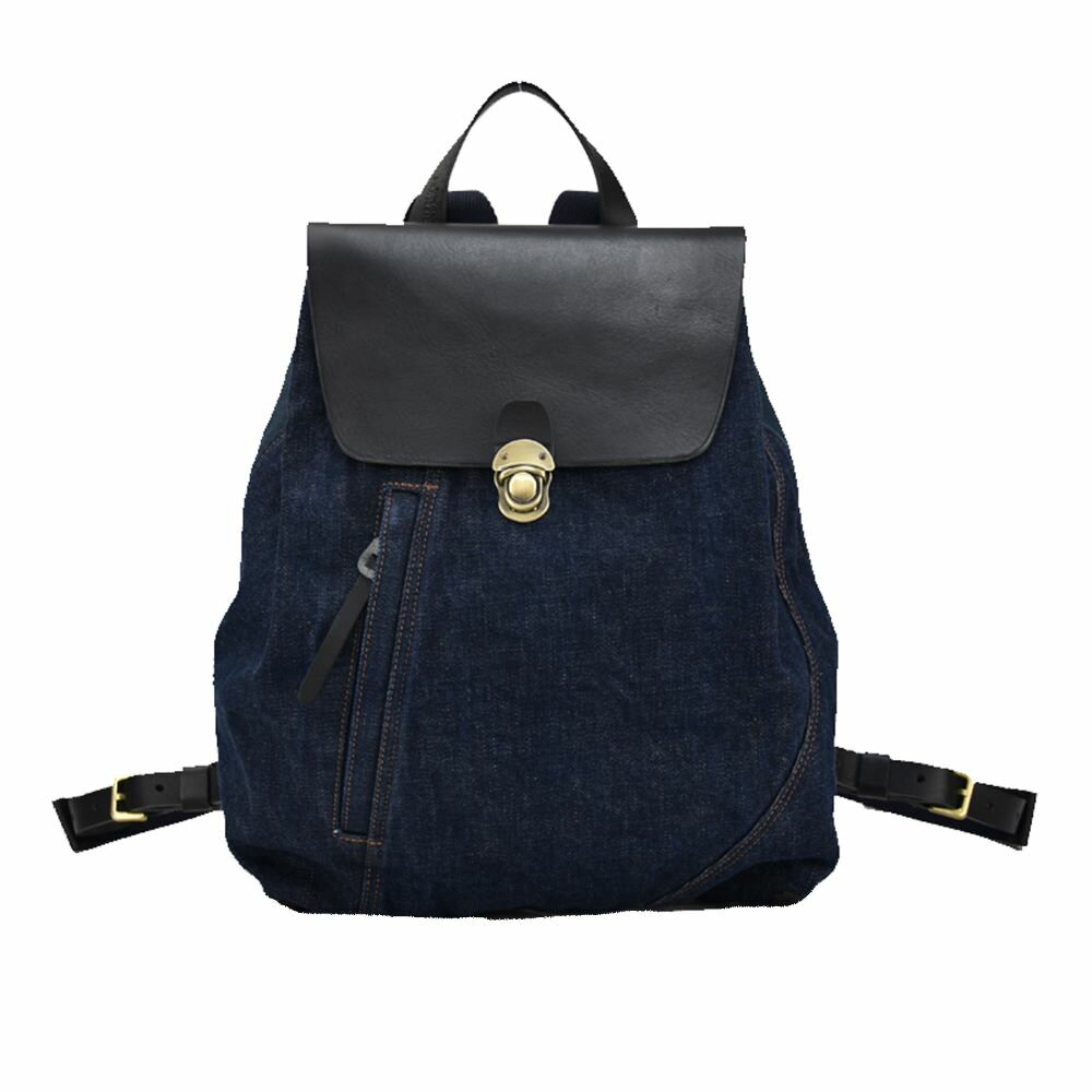 豊岡鞄×井原デニム デニムリュック ネイビー（インディゴ）/ デニム リュックサック レディース