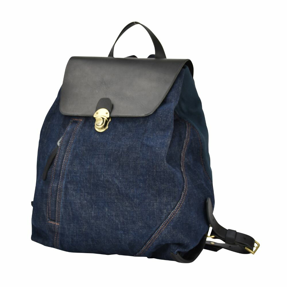 【ふるさと納税】豊岡鞄×井原デニム デニムリュック ネイビー（インディゴ）/ デニム リュックサック レディース サムネイル2