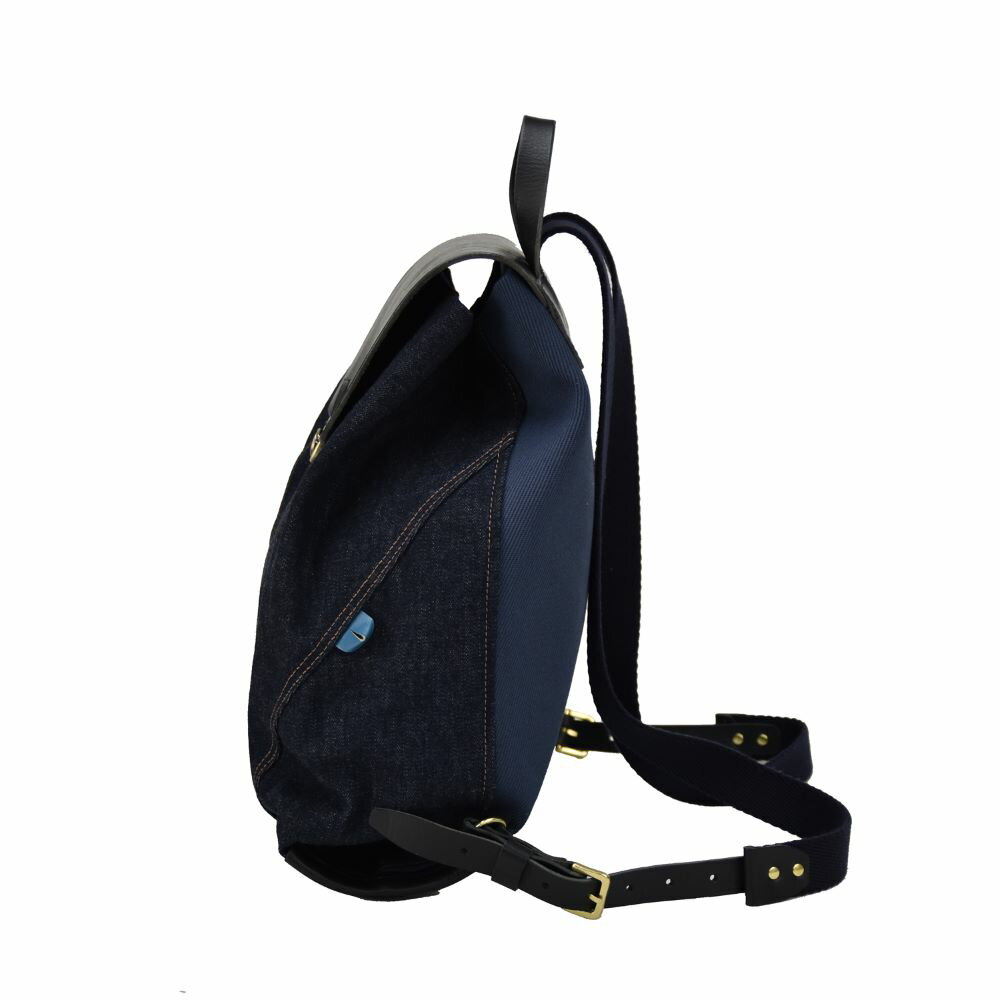 【ふるさと納税】豊岡鞄×井原デニム デニムリュック ネイビー（インディゴ）/ デニム リュックサック レディース サムネイル3