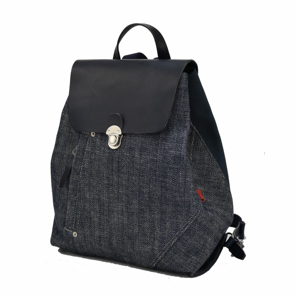 【ふるさと納税】豊岡鞄×井原デニム ヘリンボーンリュック（ネイビー）/ デニム リュックサック メンズ レディース サムネイル2