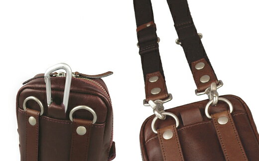 【ふるさと納税】豊岡産 牛革・軽量ミニショルダーバッグ CROSSROAD（505068ブラウン）/ おしゃれ カバン かばん サムネイル3