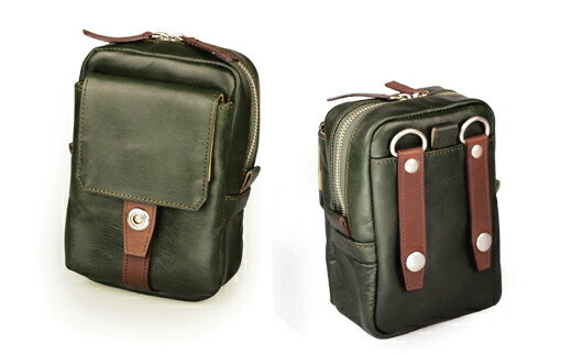 【ふるさと納税】豊岡産 牛革・軽量ミニショルダーバッグ CROSSROAD（505068グリーン）/ おしゃれ カバン かばん サムネイル2