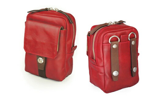 【ふるさと納税】豊岡産 牛革・軽量ミニショルダーバッグ CROSSROAD（505068レッド）/ おしゃれ カバン かばん サムネイル2