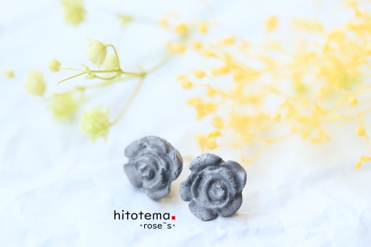 【ふるさと納税】【大栄窯業】いぶし銀の輝き！！　手作り瓦のイヤリング（ローズ） サムネイル2