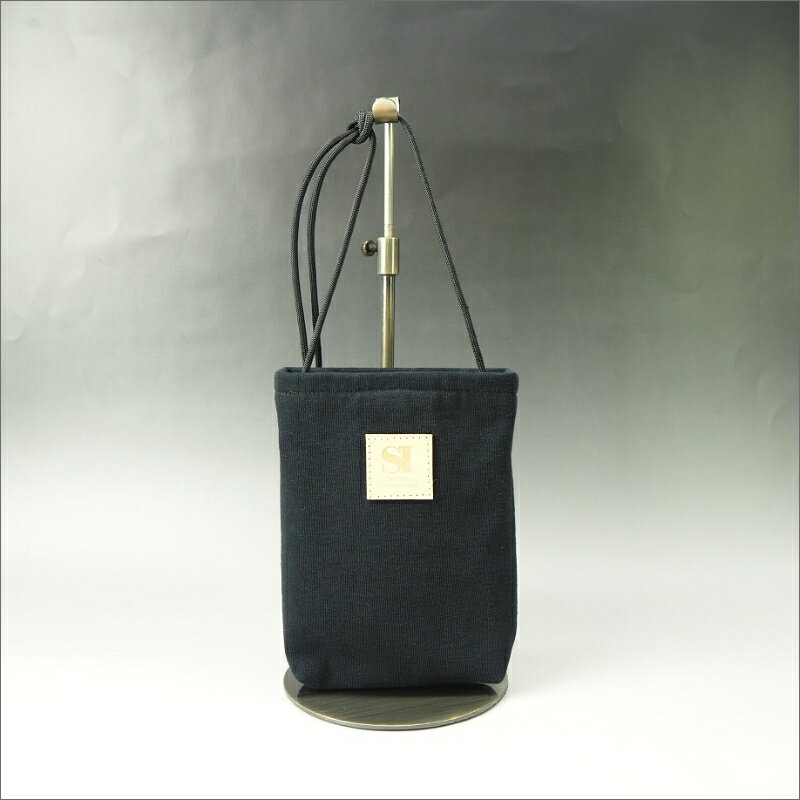 【ふるさと納税】感動を生む吊り編みの技！度詰め天竺ニットサコッシュ　黒 サムネイル3