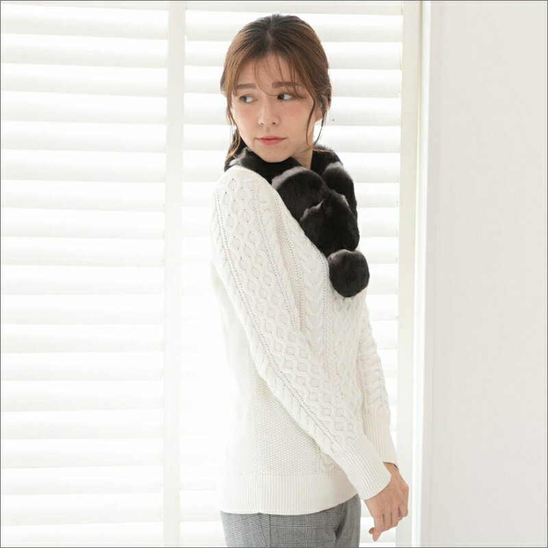 【ふるさと納税】ミクロの感触 ブラックパールチンチラD／Fマフラー サムネイル3