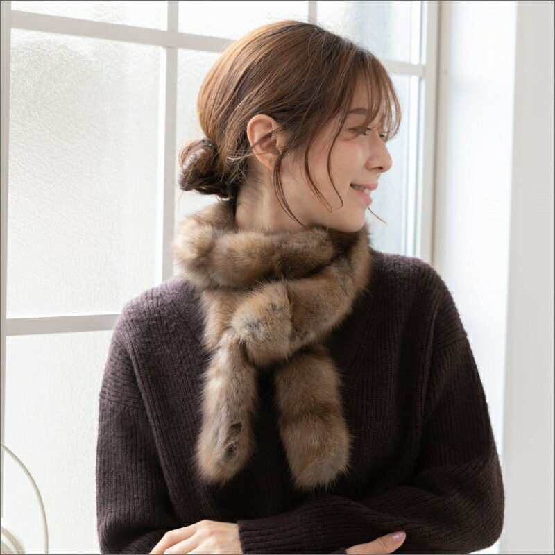 毛皮の王様 ロシアンセーブルロングマフラー　ワイルド