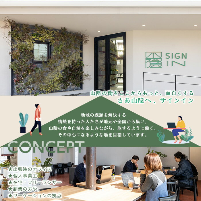【ふるさと納税】サインインコワーキングオフィス利用券(3枚) 鳥取県 境港市 コワーキング スペース 利用券 チケット Wi-Fi テレワーク Web会議 リモート 在宅勤務 出張 作業 ミーティングルーム ジム 【sm-BY001】【アート建工】 サムネイル2