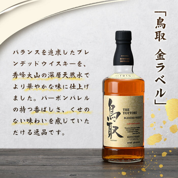 【ふるさと納税】マツイウイスキー バーボンバレル「鳥取」「山陰」(2本)セット 鳥取県 山陰 ウイスキー 酒 お酒 アルコール 天然水 水割り ロック ホワイトオーク モルト グレーン 飲み比べ 家飲み おうち飲み ギフト プレゼント 贈答用【T-DQ1】【大山ブランド会】 サムネイル3