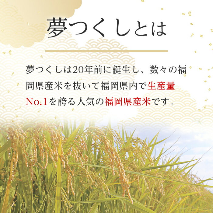 【ふるさと納税】＜容量が選べる・令和7年産＞福岡県産ブランド米「夢つくし」無洗米(5kg or 10kg or 20kg) お米 5キロ 10キロ 20キロ ごはん ご飯 常温 常温保存【ksg0371・ksg0373・ksg0375】【朝ごはん本舗】 - 画像2