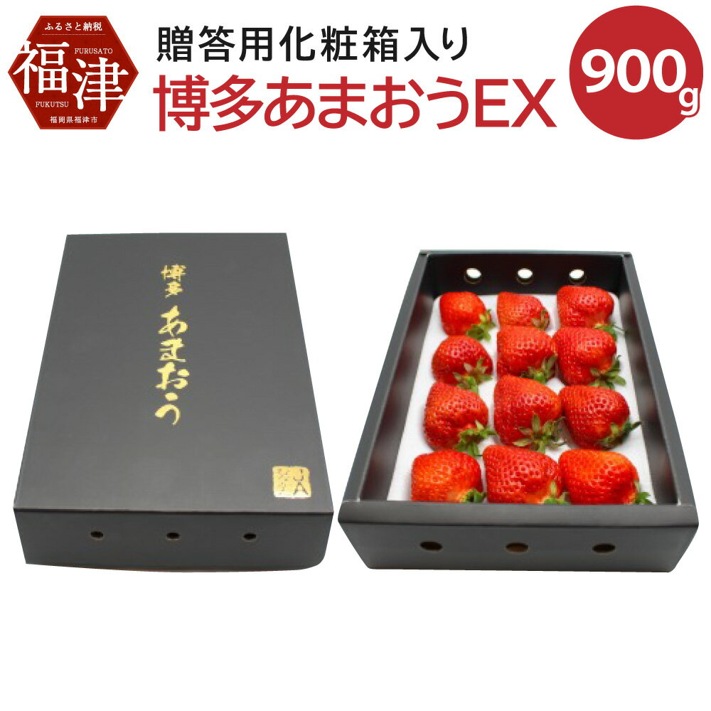 博多 あまおう EX 贈答化粧箱入 約450g×2箱 合計約900g 国産 九州 福岡県産 イチゴ いちご 苺 果物 くだもの フルーツ 大玉 贈答品 予約 送料無料【2026年1月以降発送】[G2250]