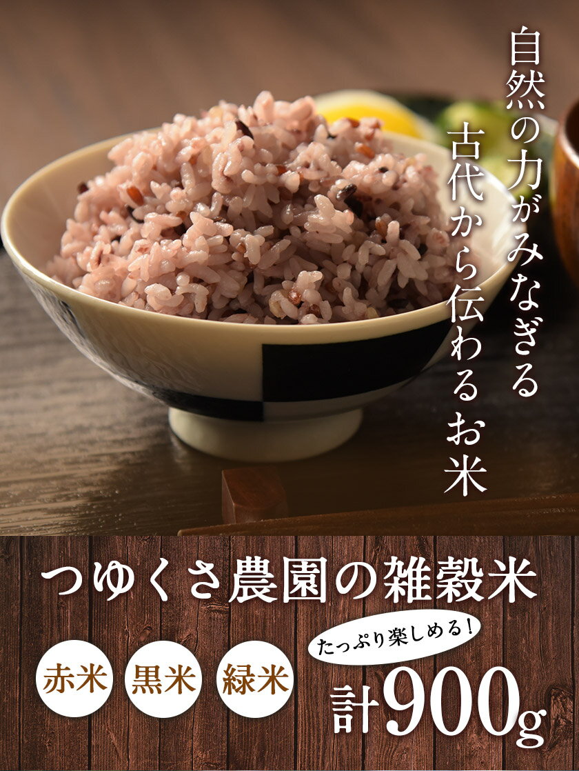【ふるさと納税】 米 雑穀米 (赤米/黒米/緑米) 900g ブレンド 和食 熊本県 荒尾市産 つゆくさ農園 米 《30日以内に出荷予定(土日祝除く)》 - 画像2