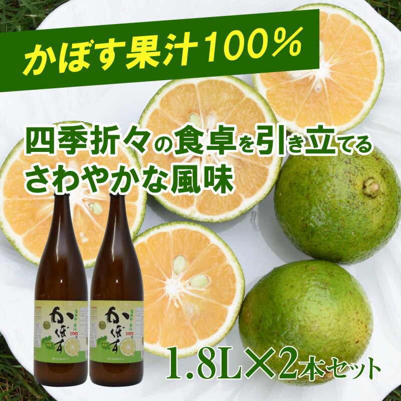 【ふるさと納税】かぼす かぼす果汁 1.8L × 2本 果汁100% 鍋料理 タレ ポン酢 焼酎割り カクテル ジュース ドリンク ストレート果汁 さっぱり さわやか 調味料 焼魚 焼酎 カクテル 果汁 柑橘 健康 食品 ギフト プレゼント 贈り物 お取り寄せ 送料無料 F10023 サムネイル2