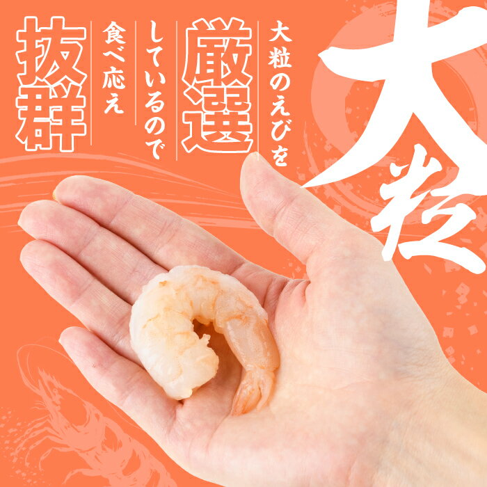 【ふるさと納税】 大粒 むきえび (計1kg・500g×2P) エビ えび 海老 背ワタ処理済 背ワタなし 剥きえび 大型 バナメイえび バラ冷凍 海鮮 加熱用 簡単 時短 保存料不使用【116200300】【浜永水産】 サムネイル2