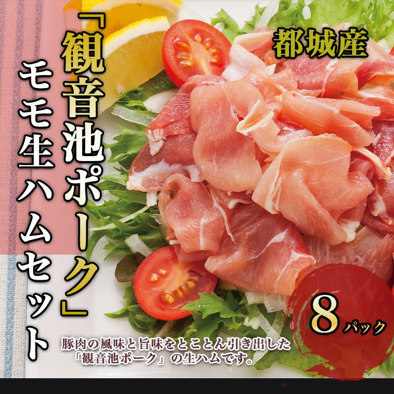 【ふるさと納税】都城産「観音池ポーク」モモ生ハム8Pセット - モモ生ハム 約120グラム×8パック ポーク生ハム 宮崎県都城市高城町のブランド豚 送料無料 14-7201【宮崎県都城市は2年連続ふるさと納税日本一！】 サムネイル2