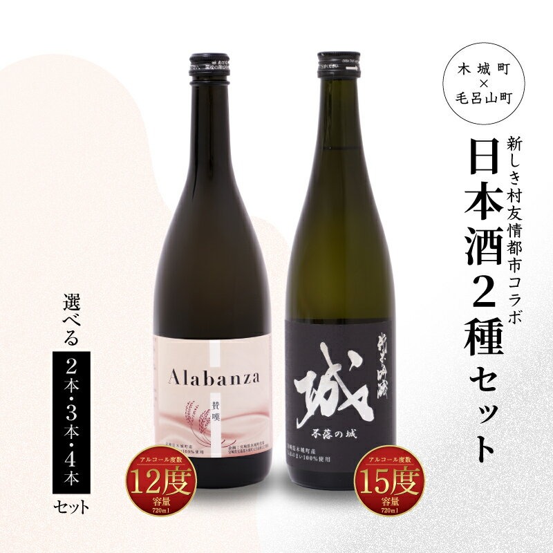 【ふるさと納税】【7日以内に発送！】日本酒2種セット 城・Alabanza - 本数が選べる 720ml 2本/3本/4本 辛口 純米吟醸 甘口 アラバンサ スパークリング日本酒 日本酒飲み比べセット すぐ届く 冷蔵配送 スピード配送便 送料無料【宮崎県木城町】 サムネイル3