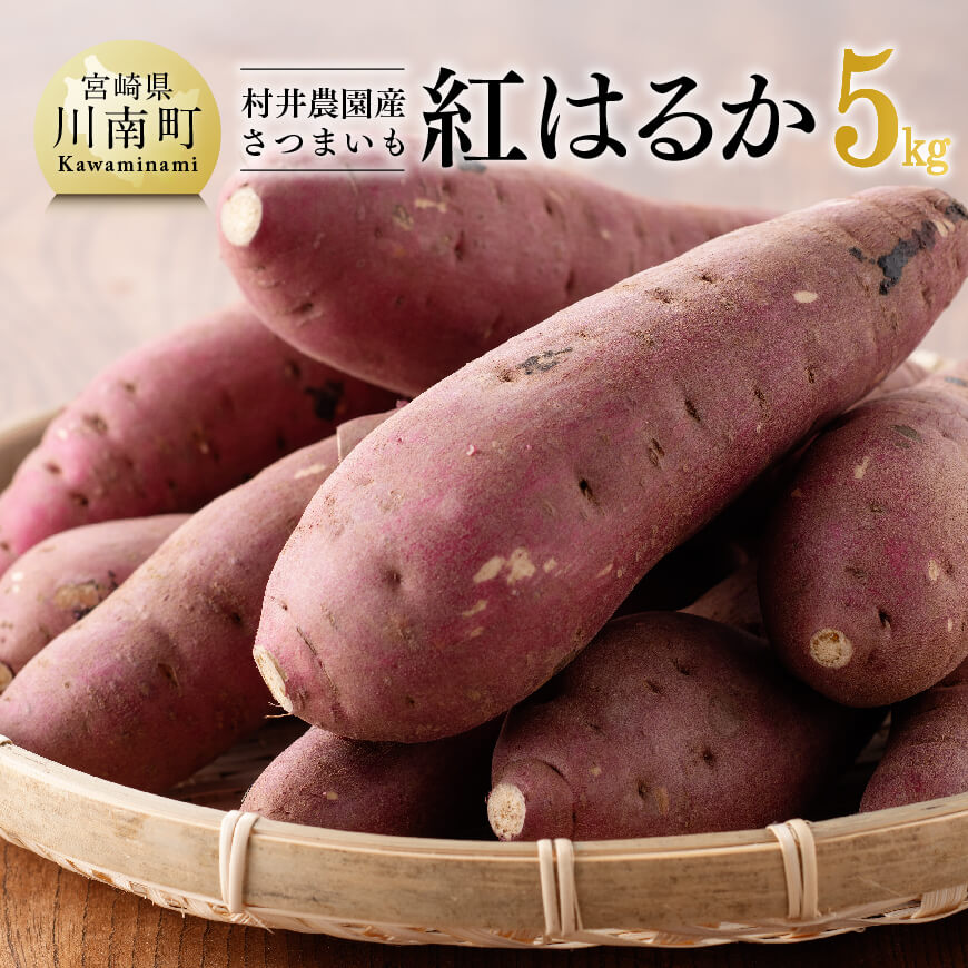 宮崎県産さつまいも　紅はるか5kg ‐ いも 芋 さつまいも さつま芋 やきいも 焼き芋 スイートポテト きんとん サラダ 手作りケーキ サツマイモ 九州産 宮崎県産 川南町産 送料無料 宮崎 川南 C10005
