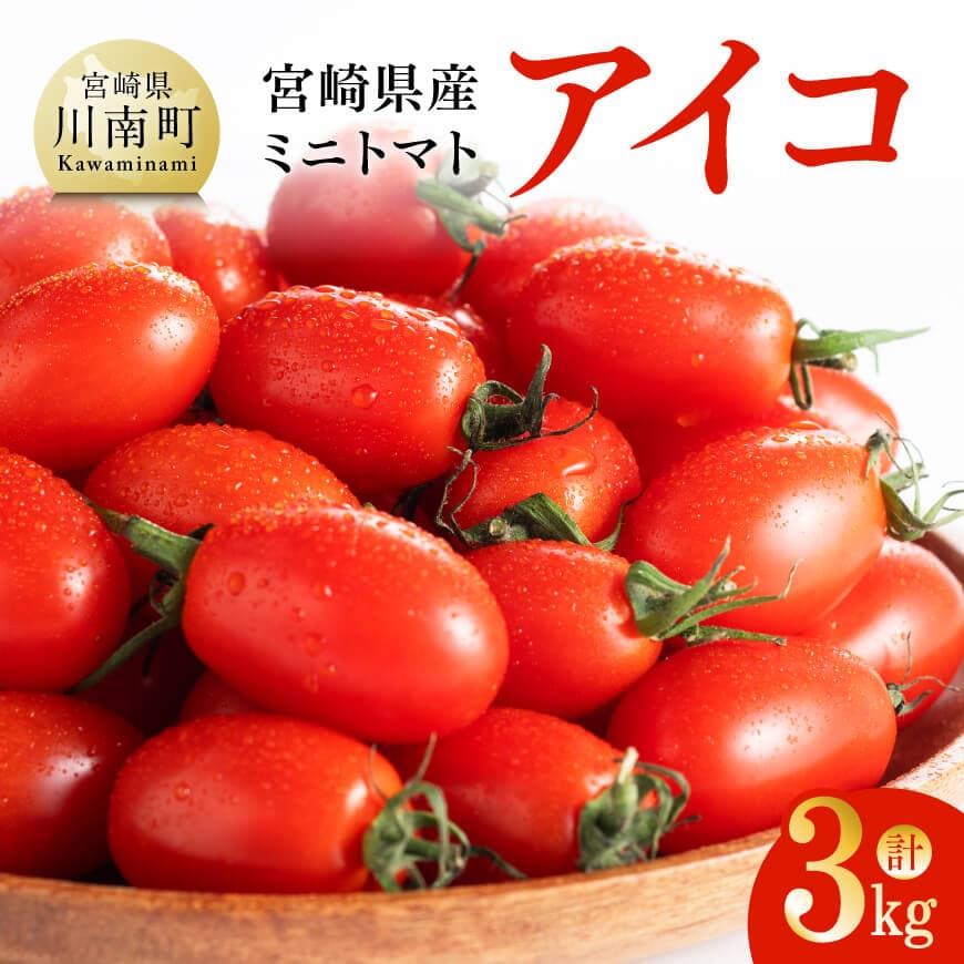 宮崎県産ミニトマト「アイコ」3kg - 宮崎県産 ミニトマト トマト C03805