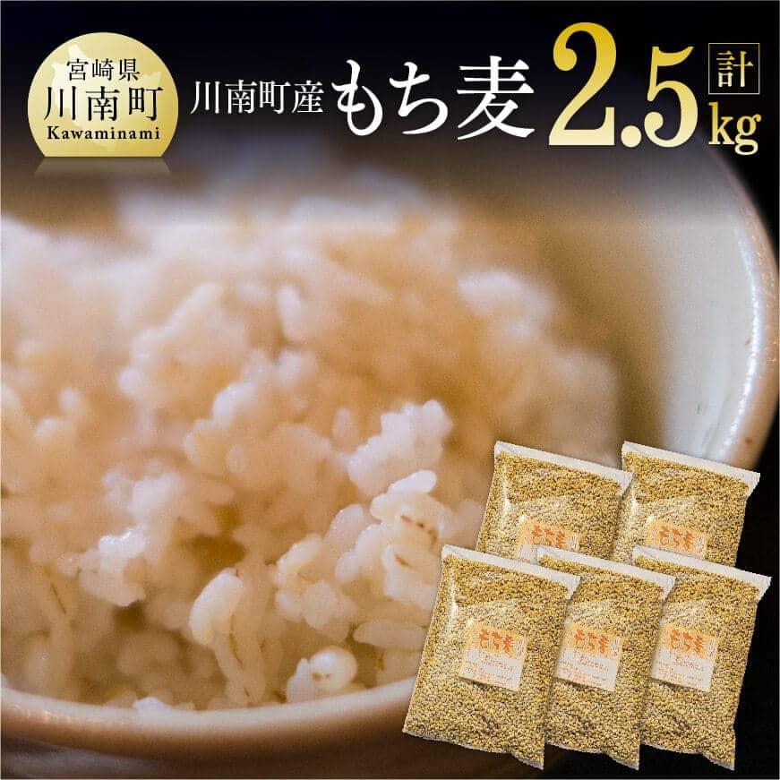 令和7年産 もち麦 2.5kg（500g×5袋） - ふるさと納税 国産 麦 もち麦 食物繊維 数量限定 宮崎県産 川南町産 送料無料 C05401