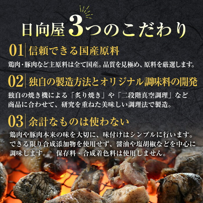 【ふるさと納税】宮崎名物鶏炭火焼き(計1.6kg・100g×16パック)小分け 真空パック おつまみ 鶏肉 とりにく 鳥肉 柚子胡椒 【AP-49】【日向屋】 サムネイル3