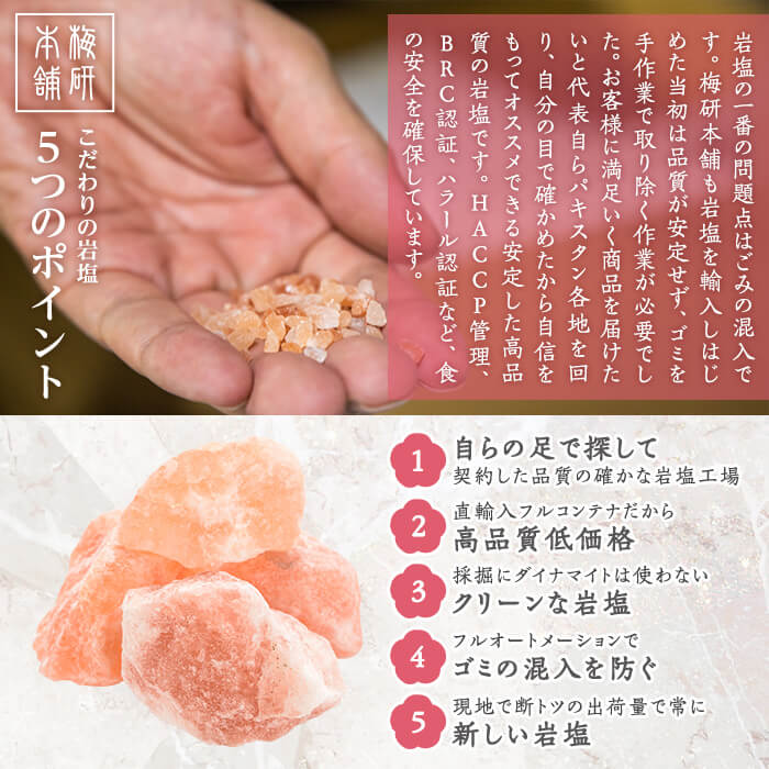 【ふるさと納税】ピンク岩塩食用ピンクパウダー＆ピンクあら塩セット(計4kg) ヒマラヤ岩塩 ピンク岩塩 岩塩 塩 食塩 調味料 ミネラル 粗塩 あら塩 ピンクパウダー【梅研本舗ジャパン】akn047-11 サムネイル3