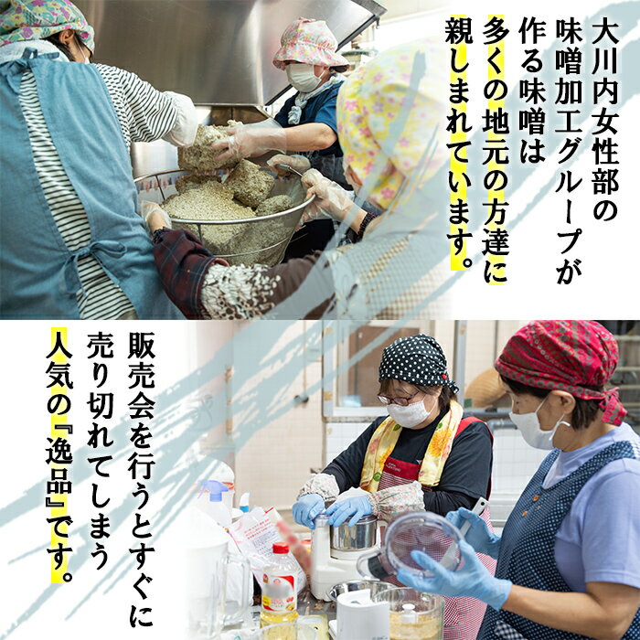 【ふるさと納税】大川内麦味噌(1kg×6袋・計6kg) 味噌 みそ 味噌汁 田舎味噌 麦みそ 家庭の味 冷蔵 【大川内地区コミュニティ協議会】 サムネイル3