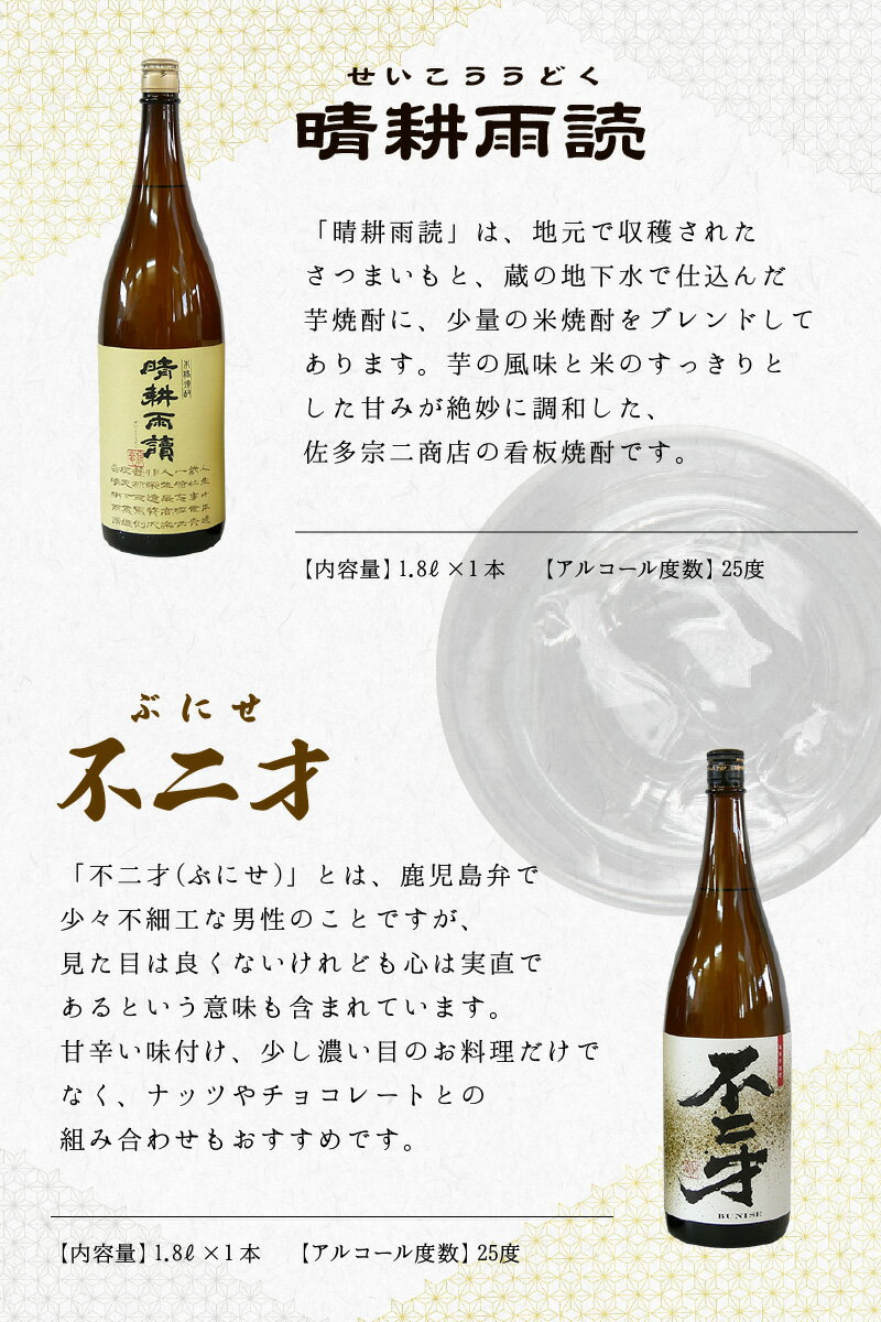 【ふるさと納税】焼酎「晴耕雨読・不二才」1.8Lセット サムネイル3