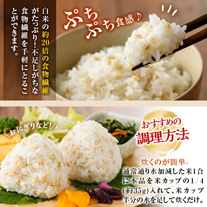 【ふるさと納税】数量限定！姶良市産はだか麦(計4kg・400g×10個)国産 姶良市 ご飯 麦ごはん はだか麦 穀物 食物繊維 小分け 【竹之内穀類産業】 - 画像3