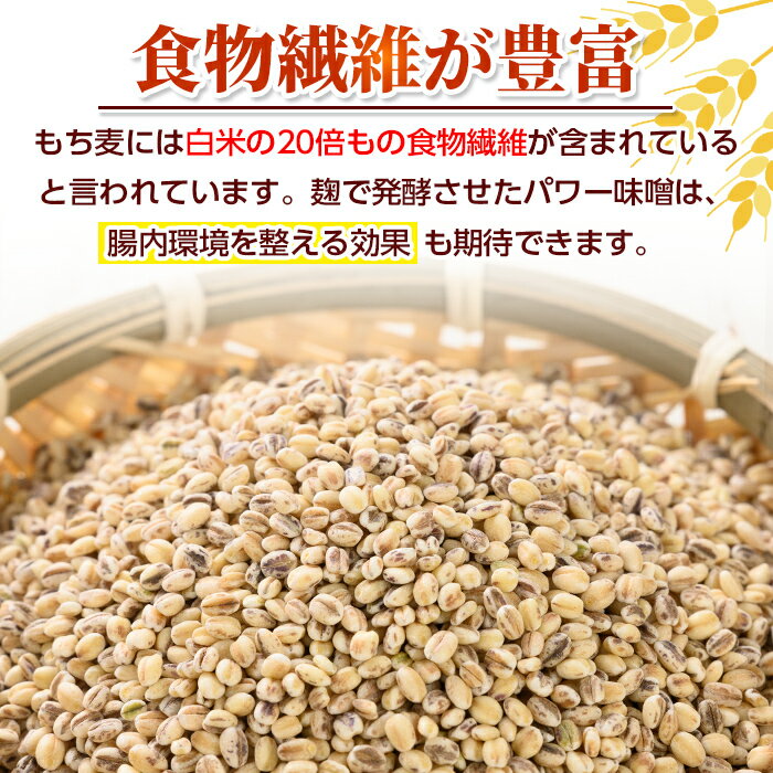 【ふるさと納税】もち麦パワー味噌(計2kg・500g×4個)鹿児島 国産 九州産 味噌 みそ 麦みそ 麦味噌 発酵食品 味噌汁 もち麦【さつまの味】 サムネイル3