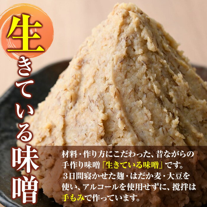 【ふるさと納税】＜選べるお届け回数！＞手作りいろは味噌(2kg or 計6kg・2kg×3回) 味噌 みそ 田舎みそ 田舎味噌 手作り味噌 はだか麦 定期便 全3回 隔月 2ヶ月おきに 3ヶ月おきに 【いろは味噌】 - 画像3