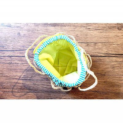 【ふるさと納税】一つ一つ丁寧に手作業でつくったラフィアのカゴバック（布巾着付き） 名護 なご 沖縄 編み物 国産 厳選 インテリア ギフト こだわり 唯一無二 福祉施設 支援 工芸 ヤシ 繊維 おきなわ 籠 手作り ときめき おしゃれ サムネイル3