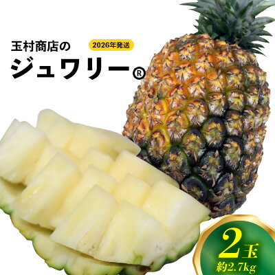 玉村商店のジュワリー　2玉（約2.7kg） 2026年発送 沖縄県産 東村 パイナップル ジューシー 希少 高級フルーツ 南国フルーツ 国産フルーツ 農家直送 パイン 果物 贈り物 おすすめ お土産 人気 やんばる 大自然 南国気分 沖縄本島北部