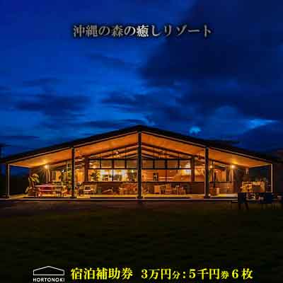 【ホルトノキ】沖縄の森の癒しリゾート宿泊補助券（3万円分：5千円券6枚）