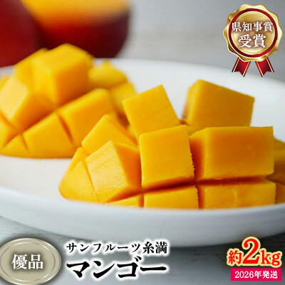 【2026年発送】県知事賞受賞　サンフルーツ糸満　マンゴー優品　約2kg 産地直送 先行予約 フルーツ 果物 くだもの アップルマンゴー アップル アーウィン種 濃厚 デザート 贅沢 旬の果物 甘い おすすめ プレゼント 贈答 冷蔵 国産 沖縄 沖縄県産