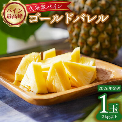 【2026年発送】比屋定農園「久米定パイン」ゴールドバレル 1玉（2kg以上×1玉） パイナップル パイン 高級 最高峰 黄金色 大玉 糖度 濃厚 甘い 希少 樽型 フルーツ 果物 ジュース スムージー ケーキ アイス タルト 沖縄 久米島