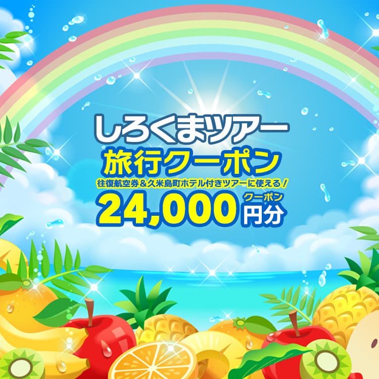 【久米島町】しろくまツアーで利用可能 WEB旅行クーポン(2万4千円分）