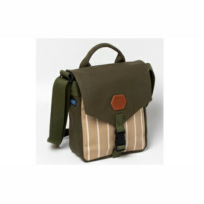 【ふるさと納税】「琉球帆布」ツートンショルダーS / ディープグリーン＆ベージュ - 帆布 キャンバス生地 布 丈夫 バッグ 斜め掛け 肩掛け おしゃれ 男女兼用 琉球帆布 手仕事 伝統技術 沖縄県 八重瀬町【価格改定】 サムネイル2