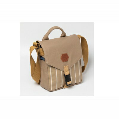 【ふるさと納税】「琉球帆布」ツートンショルダーS / ライトブラウン＆ベージュ - 帆布 キャンバス生地 布 丈夫 バッグ 斜め掛け 肩掛け おしゃれ 男女兼用 琉球帆布 手仕事 伝統技術 沖縄県 八重瀬町【価格改定】 サムネイル2