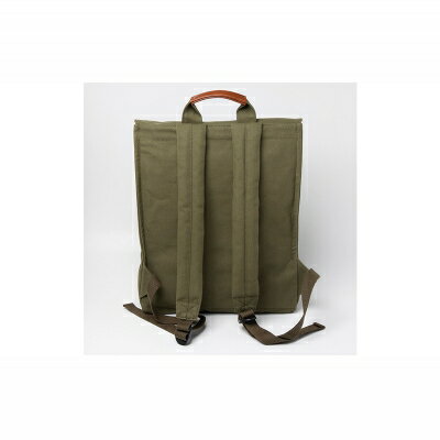 【ふるさと納税】「琉球帆布」スクエアリュック / ディープグリーン - 帆布 布 バッグ 鞄 かばん ユニセックス 手づくり ハンドメイド 馴染みやすい 人気 シンプル おしゃれ 使うほど 馴染む 牛革 定番 琉球帆布 伝統技術 沖縄県 八重瀬町【価格改定】 サムネイル2