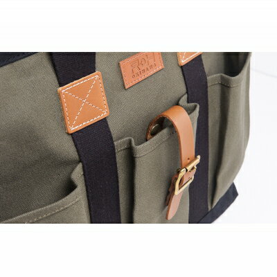 【ふるさと納税】「琉球帆布」クラフトマンバッグ（ディープグリーン） - 実用性 帆布 トート キャンバス生地 丈夫 ベーシック おしゃれ ファッション お出かけ かばん 鞄 手仕事 手づくり ハンドメイド 琉球帆布 伝統技術 沖縄県 八重瀬町【価格改定】 サムネイル3