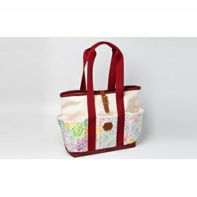 【ふるさと納税】「琉球帆布」アートクラフトマンバッグ （pokke104 サンゴの花畑） - 実用性 帆布 トート キャンバス生地 丈夫 ベーシック おしゃれ ファッション お出かけ かばん 鞄 手仕事 手づくり ハンドメイド 琉球帆布 伝統技術 沖縄県 八重瀬町【価格改定】 サムネイル2