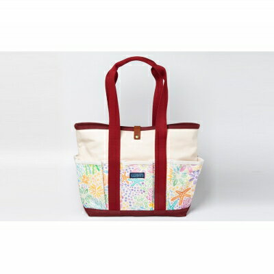 【ふるさと納税】「琉球帆布」アートクラフトマンバッグ （pokke104 サンゴの花畑） - 実用性 帆布 トート キャンバス生地 丈夫 ベーシック おしゃれ ファッション お出かけ かばん 鞄 手仕事 手づくり ハンドメイド 琉球帆布 伝統技術 沖縄県 八重瀬町【価格改定】 サムネイル3